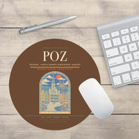 Thumbnail for Poznan - awica Henryk Wieniawski Airport POZ Mouse-Pad Round - Brown