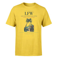 Thumbnail for Lome-Tokoin International Airport (LFW) T-Shirt single-side front print in Yellow | lome-tokoin-international-airport-lfw-double-side-t-shirt