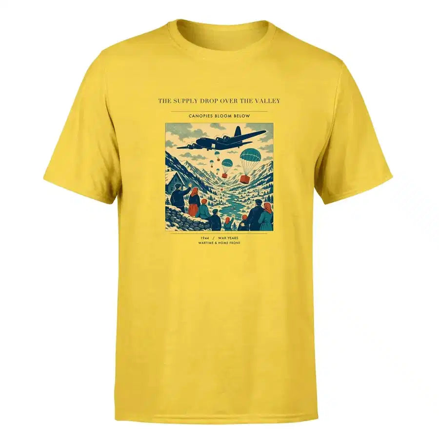 VINTAGE G4512 - The Supply Drop Over The Valley - Premium T-Shirt design on yellow premium t shirt