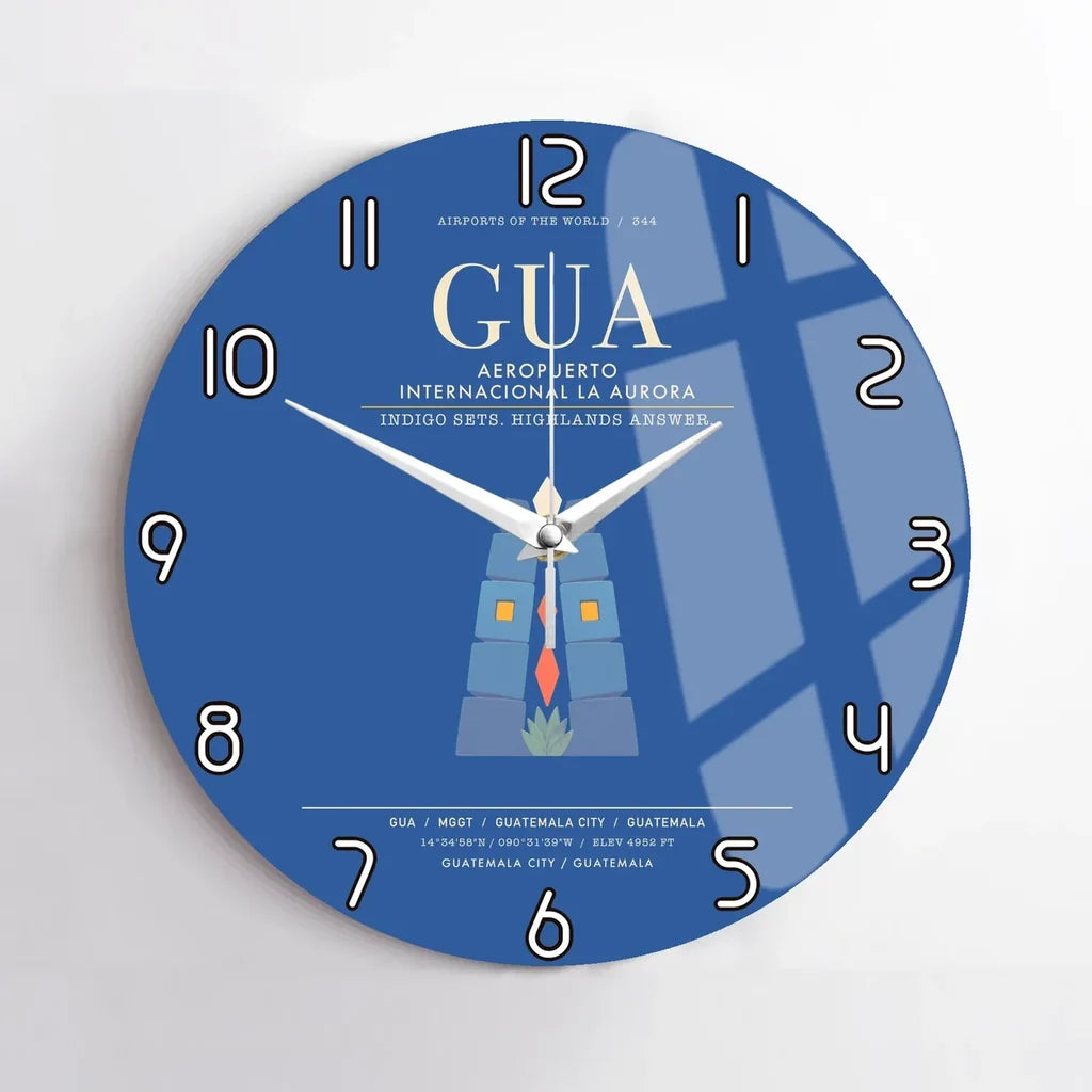 Aeropuerto Internacional La Aurora GUA  Guatemala City Wall-Clock No-Frame - Blue