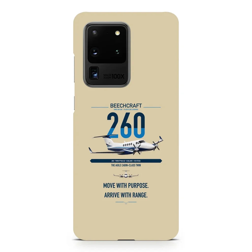 Beechcraft King Air 260 design on samsung case - beige