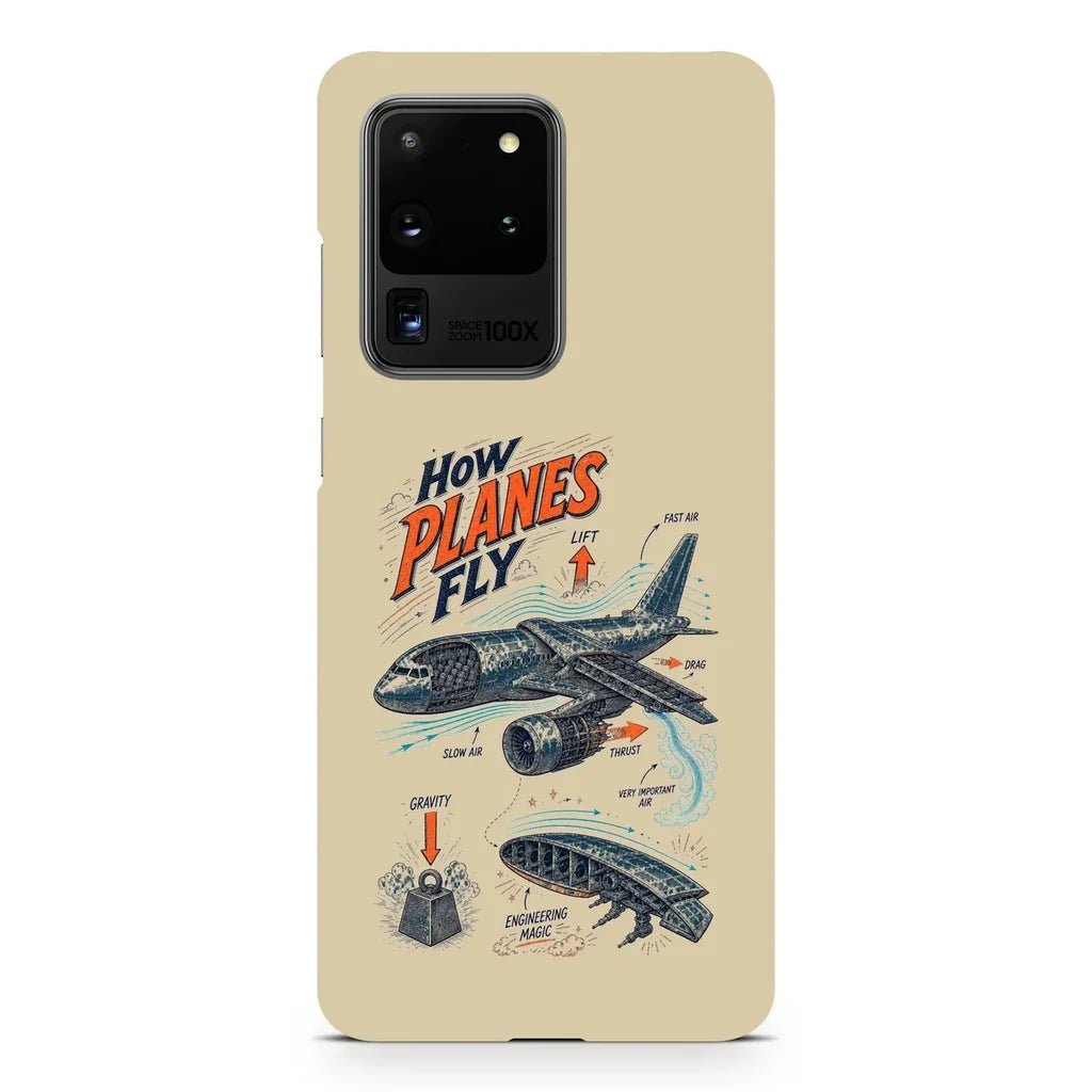 How Planes Fly V2 design on samsung case - beige