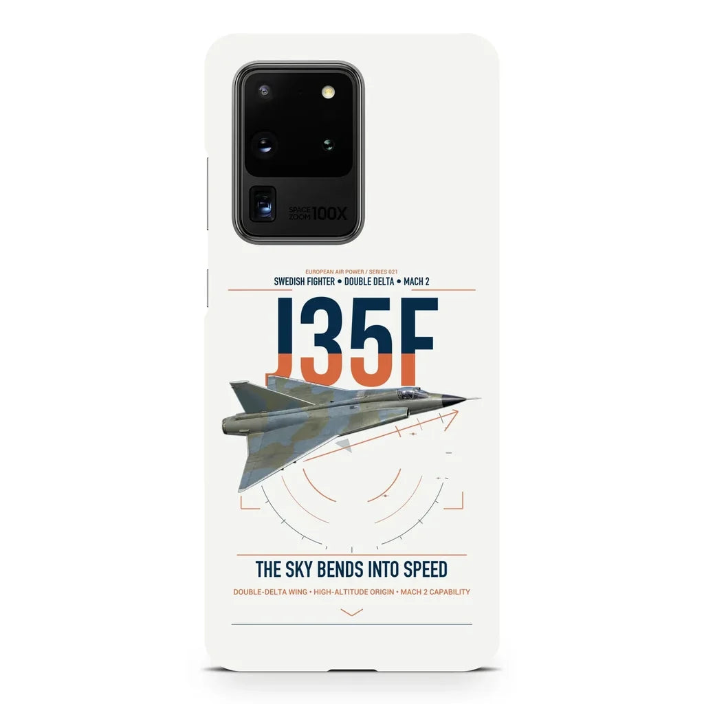 Saab J 35F Draken design on samsung case - white