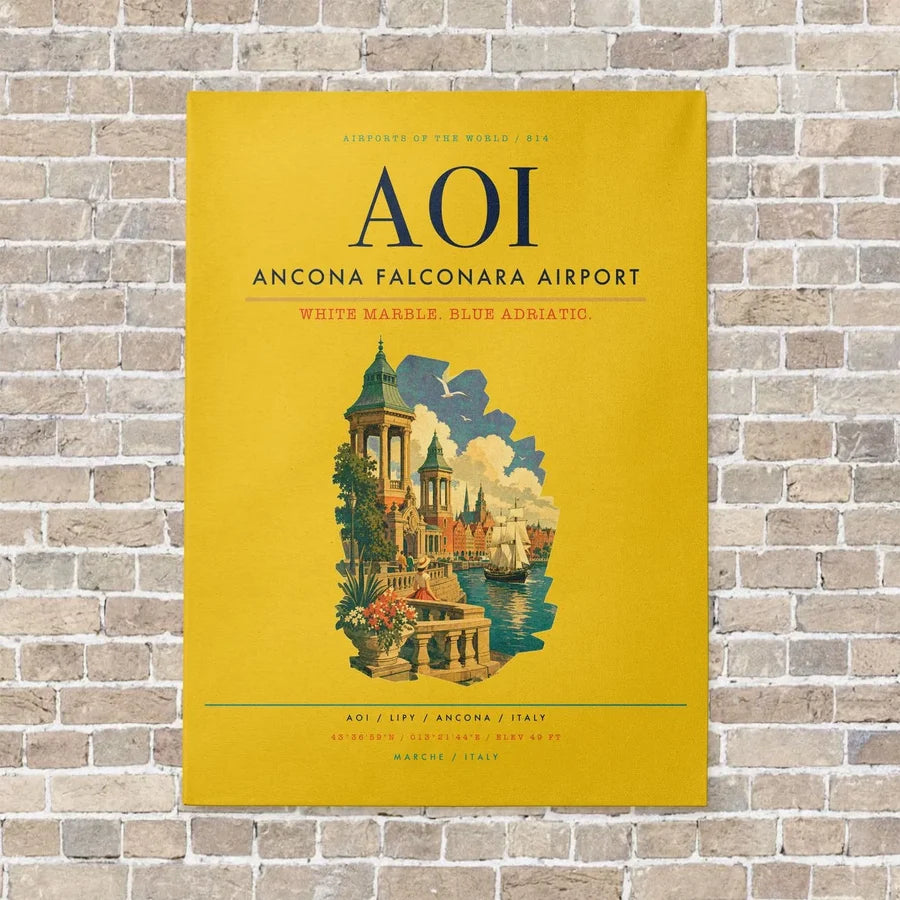Ancona Falconara Airport AOI - Canvas No Frame - Yellow
