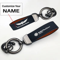 Thumbnail for Sun Phu Quoc Airways Horseshoe Buckle key chain, Navy Blue + Name