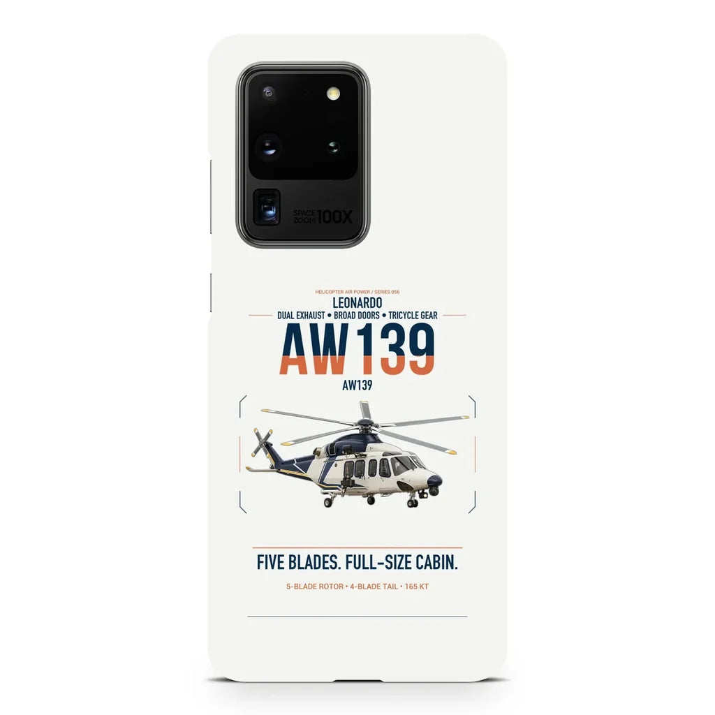 Leonardo AW139 design on samsung case - white