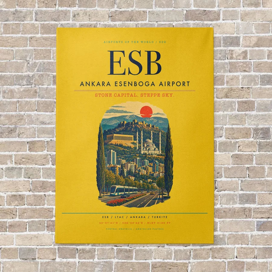 Ankara Esenboga Airport ESB - Canvas No Frame - Yellow