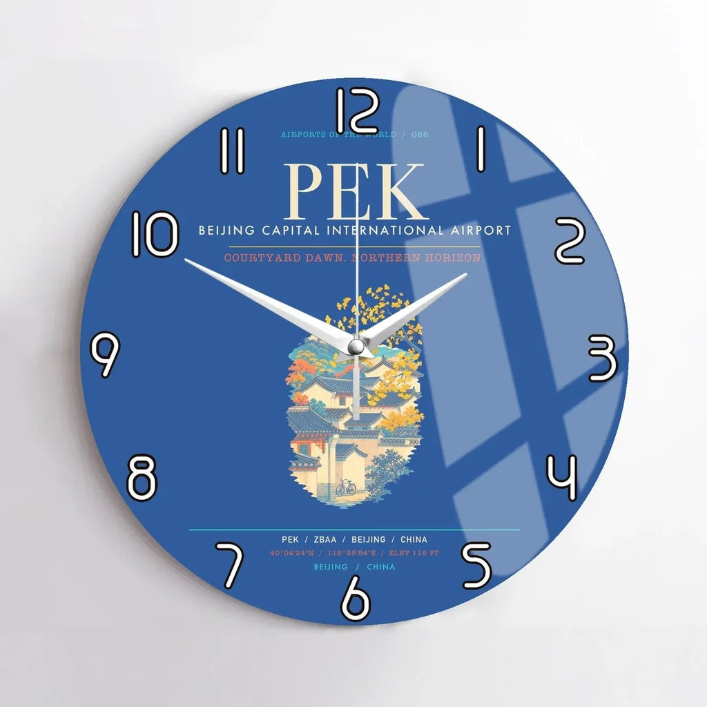 Beijing Capital International Airport PEK Wall-Clock No-Frame - Blue