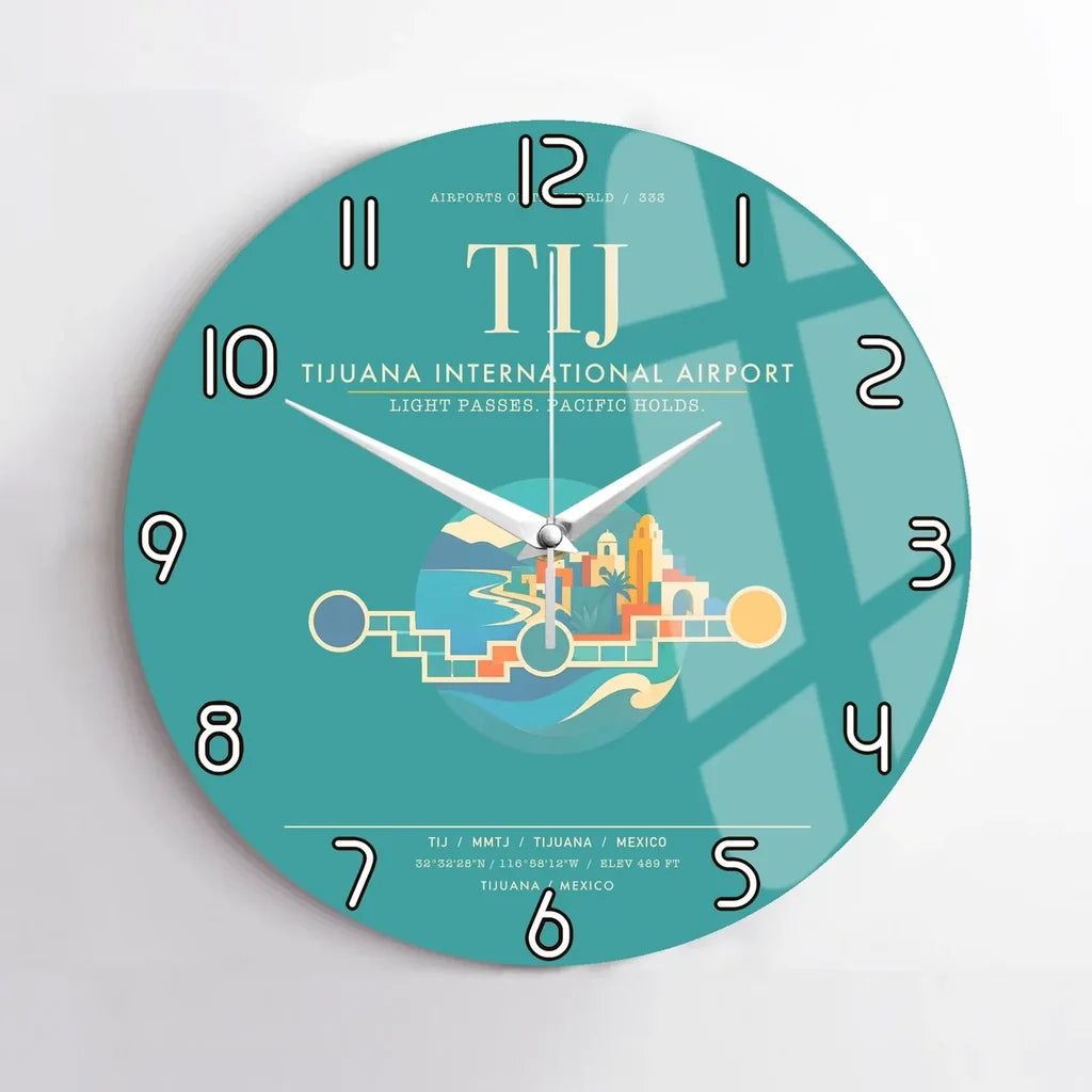 Tijuana International Airport TIJ Wall-Clock No-Frame - Turquoise
