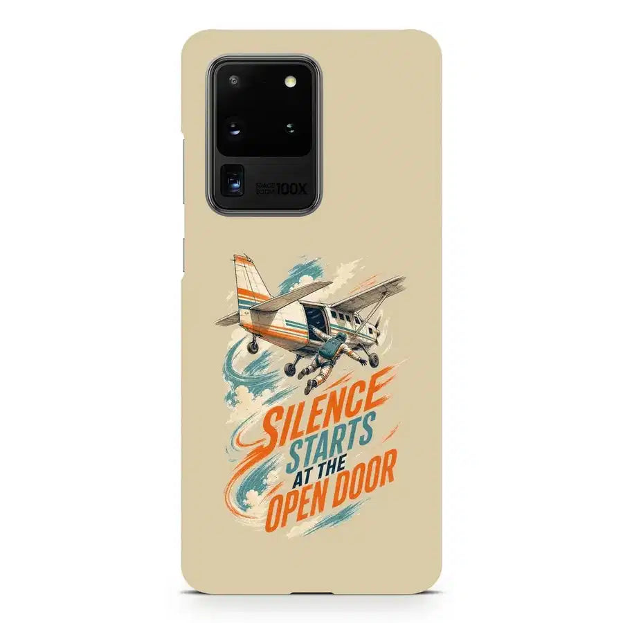 Silence Starts At The Open Door design on samsung case - beige