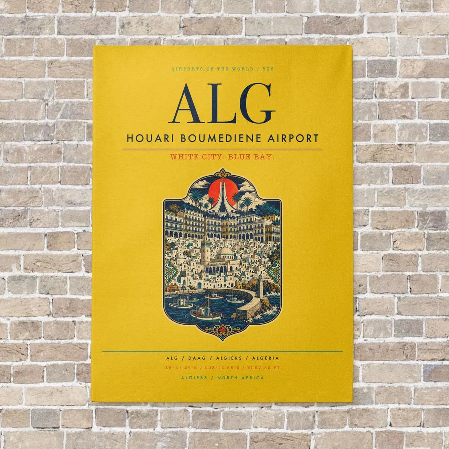 Houari Boumediene Airport ALG - Canvas No Frame - Yellow