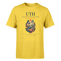 Thumbnail for Udon Thani International Airport (UTH) T-Shirt single-side front print in Yellow | udon-thani-international-airport-uth-double-side-t-shirt