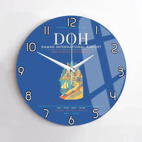 Thumbnail for Doha Hamad International Airport DOH Wall-Clock No-Frame - Blue