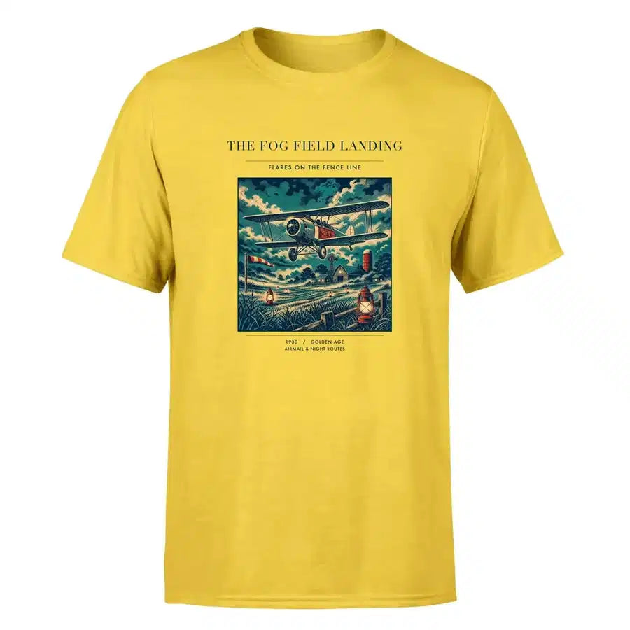 VINTAGE G4150 - The Fog Field Landing - Premium T-Shirt design on yellow premium t shirt