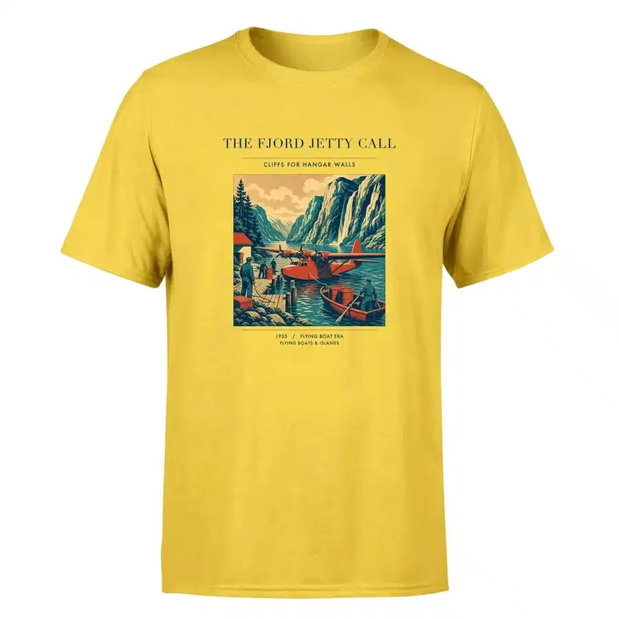 VINTAGE G4185 - The Fjord Jetty Call - Premium T-Shirt design on yellow premium t shirt