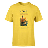 Thumbnail for Cardiff Airport (CWL) T-Shirt single-side front print in Yellow | cardiff-airport-cwl-double-side-t-shirt
