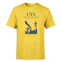 Thumbnail for Cheyenne Regional Airport (CYS) T-Shirt single-side front print in Yellow | cheyenne-regional-airport-cys-double-side-t-shirt