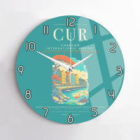 Thumbnail for Curacao International Airport CUR Wall-Clock No-Frame - Turquoise