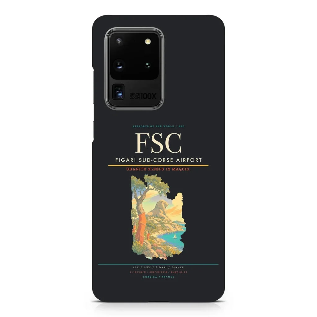 Figari Sud-Corse Airport FSC design on samsung case - black