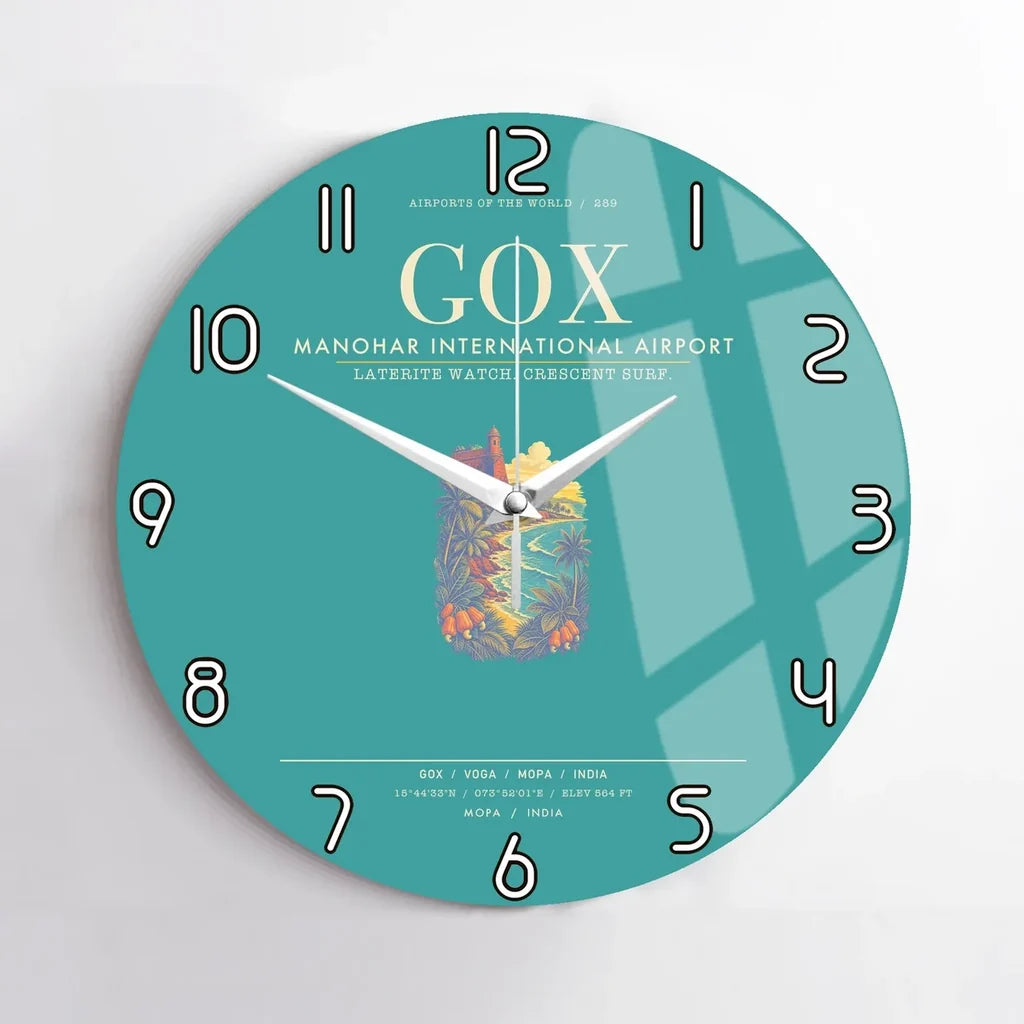 Manohar International Airport Mopa GOX Wall-Clock No-Frame - Turquoise