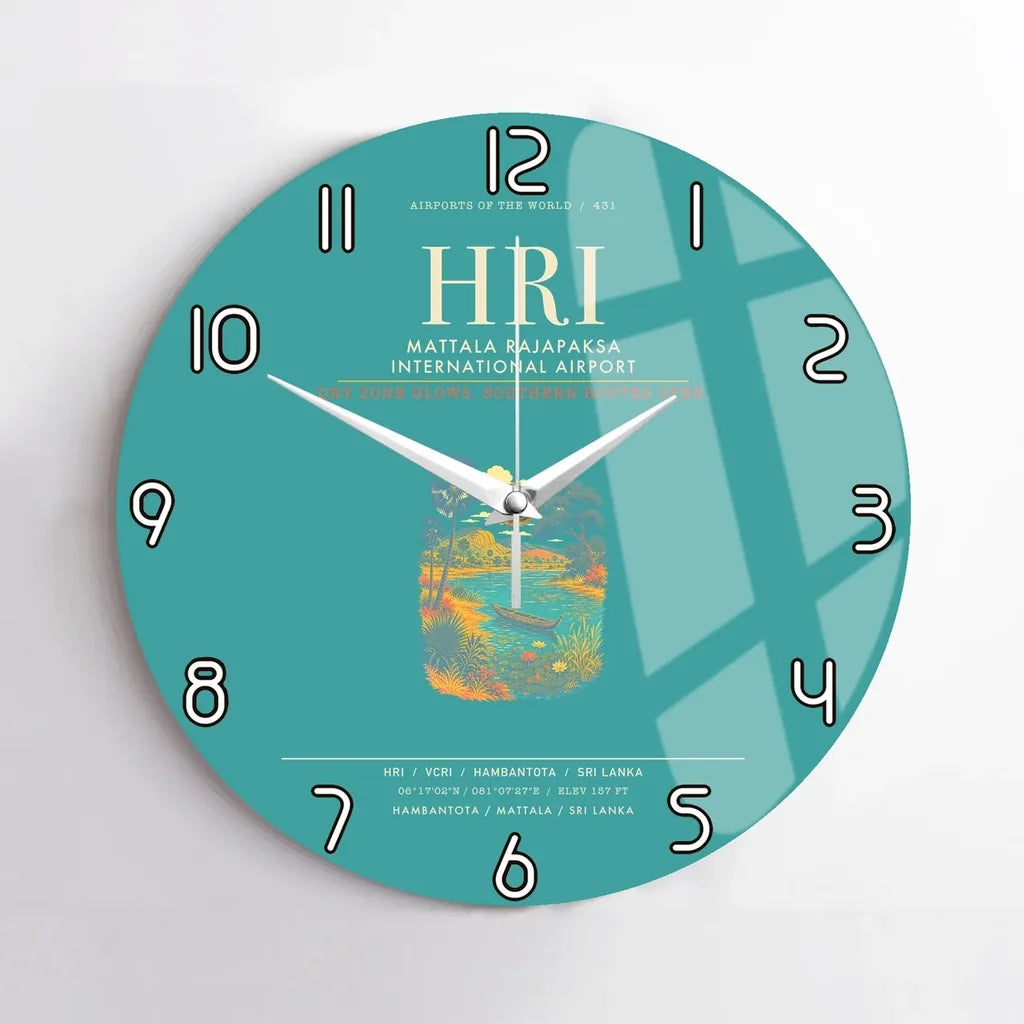 Mattala Rajapaksa International Airport HRI Wall-Clock No-Frame - Turquoise