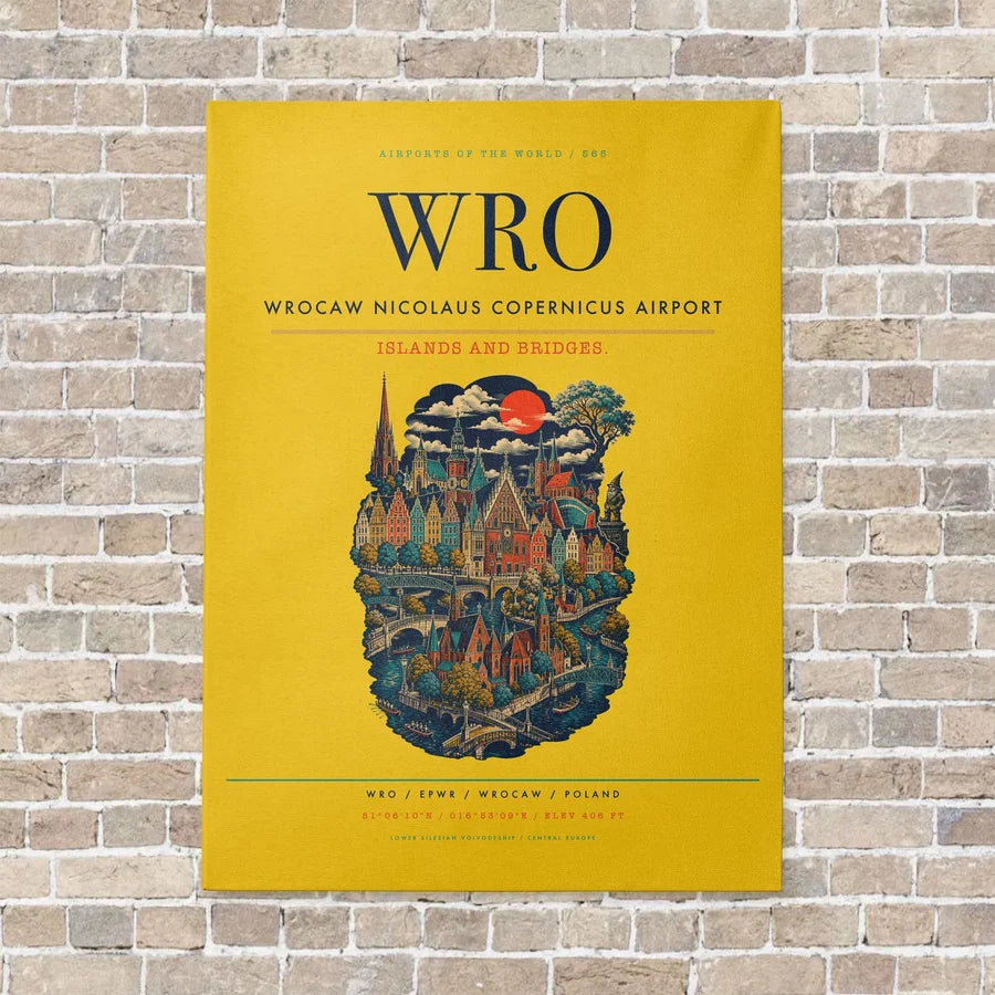 Wrocaw Nicolaus Copernicus Airport WRO - Canvas No Frame - Yellow