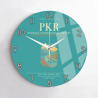Thumbnail for Pokhara International Airport PKR Wall-Clock No-Frame - Turquoise