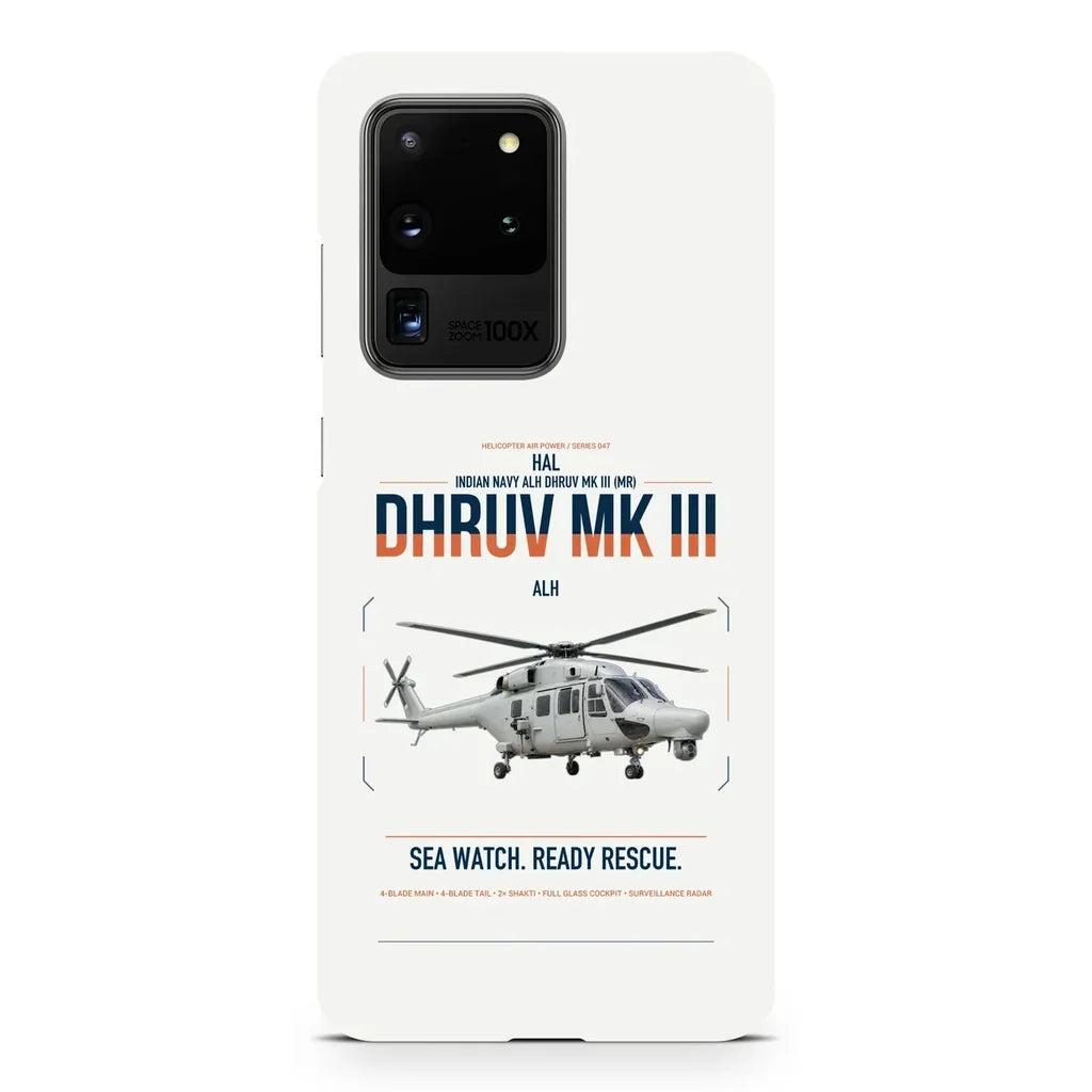 HAL ALH Dhruv Mk III design on samsung case - white