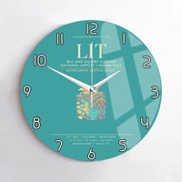 Thumbnail for Bill and Hillary Clinton National Airport - Adams Field Little Rock LIT Wall-Clock No-Frame - Turquoise