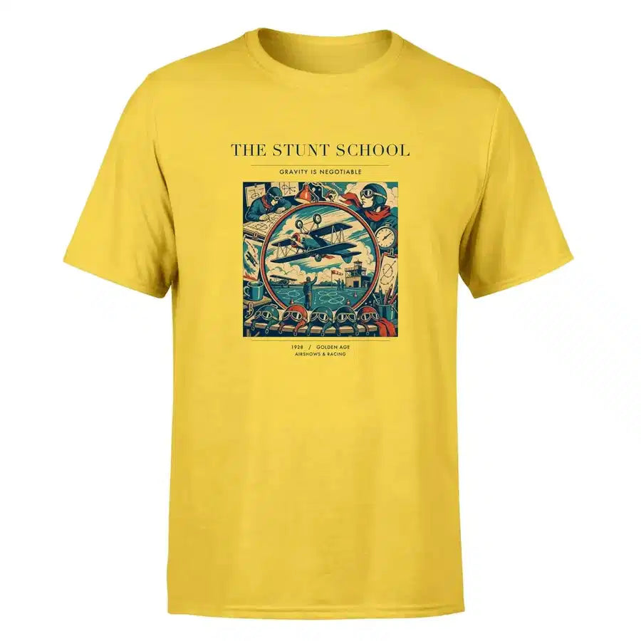 VINTAGE G4044 - The Stunt School - Premium T-Shirt design on yellow premium t shirt