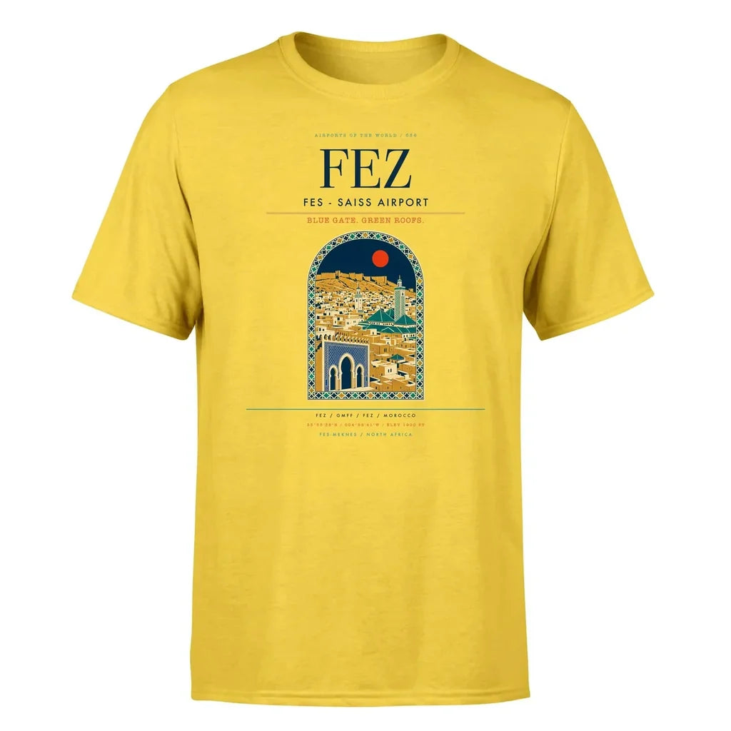 Fes (FEZ) T-Shirt single-side front print in Yellow | fes-fez-double-side-t-shirt