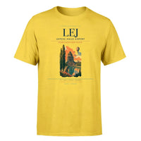 Thumbnail for Leipzig–Halle Airport (LEJ) T-Shirt single-side front print in Yellow | leipzighalle-airport-lej-double-side-t-shirt