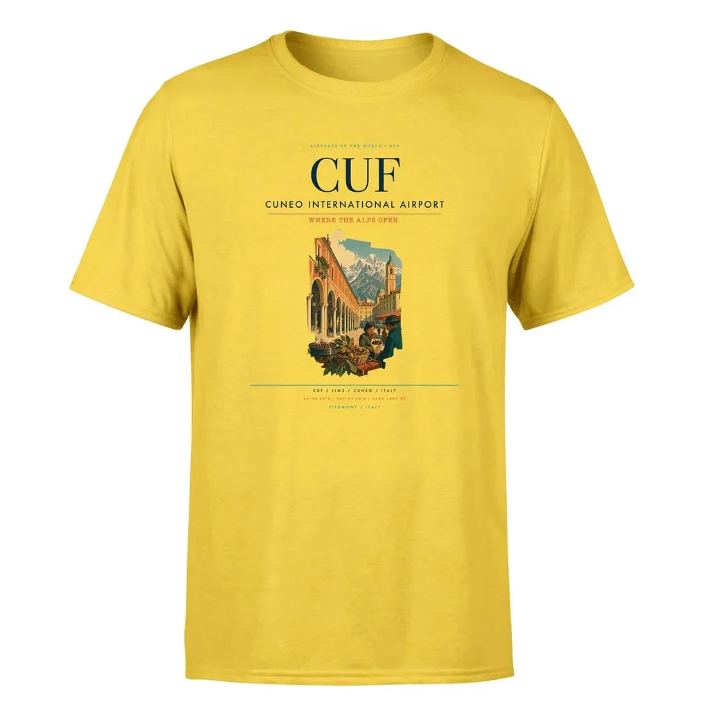 Cuneo Airport (CUF) Premium T-Shirt Yellow