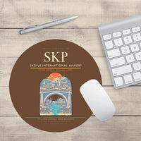 Thumbnail for Skopje International Airport SKP Mouse-Pad Round - Brown