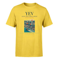 Thumbnail for Inuvik (Mike Zubko) Airport (YEV) T-Shirt single-side front print in Yellow | inuvik-mike-zubko-airport-yev-double-side-t-shirt