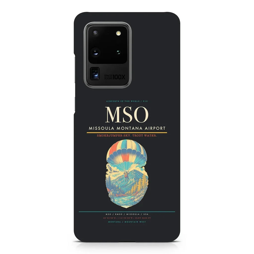 Missoula Montana Airport MSO design on samsung case - black