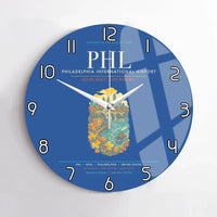 Thumbnail for Philadelphia International Airport PHL Wall-Clock No-Frame - Blue