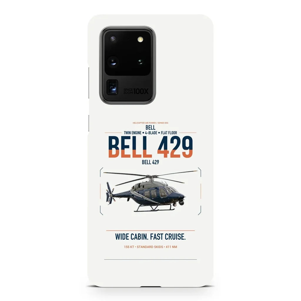 Bell 429 design on samsung case - white
