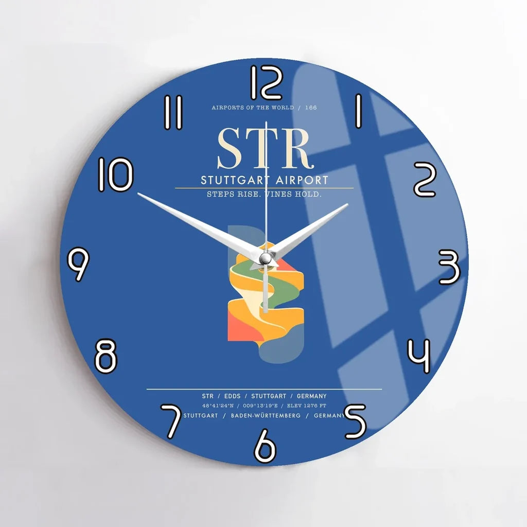 Stuttgart Airport STR Wall-Clock No-Frame - Blue