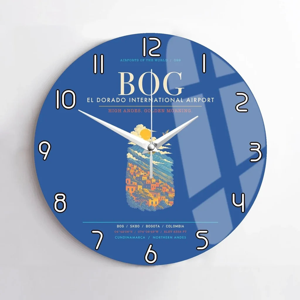 Bogota El Dorado International Airport BOG Wall-Clock No-Frame - Blue