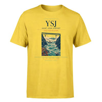 Thumbnail for Saint John Airport (YSJ) T-Shirt single-side front print in Yellow | saint-john-airport-ysj-double-side-t-shirt