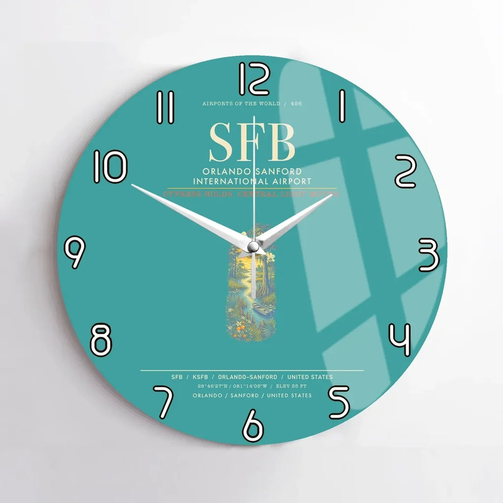 Orlando Sanford International Airport SFB Wall-Clock No-Frame - Turquoise