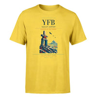 Thumbnail for Iqaluit Airport (YFB) T-Shirt single-side front print in Yellow | iqaluit-airport-yfb-double-side-t-shirt