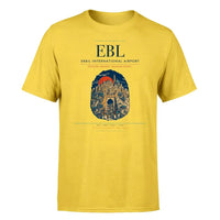 Thumbnail for Erbil International Airport (EBL) T-Shirt single-side front print in Yellow | erbil-international-airport-ebl-double-side-t-shirt