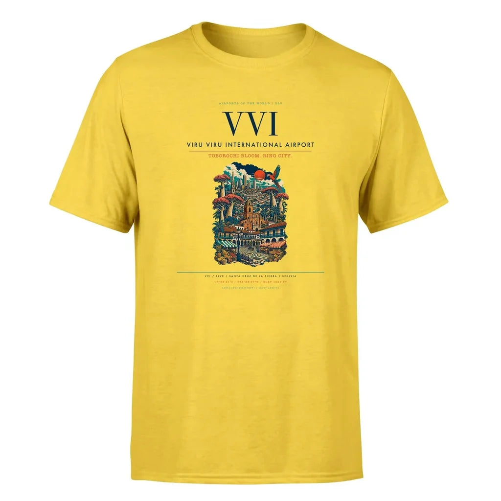 Santa Cruz de la Sierra Airport (VVI) Premium T-Shirt Yellow