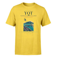 Thumbnail for Thunder Bay International Airport (YQT) T-Shirt single-side front print in Yellow | thunder-bay-international-airport-yqt-double-side-t-shirt