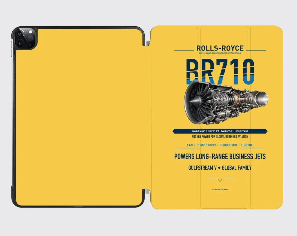 BR710 design on yellow ipad tablet case