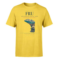 Thumbnail for Manas International Airport (FRU) T-Shirt single-side front print in Yellow | manas-international-airport-fru-double-side-t-shirt