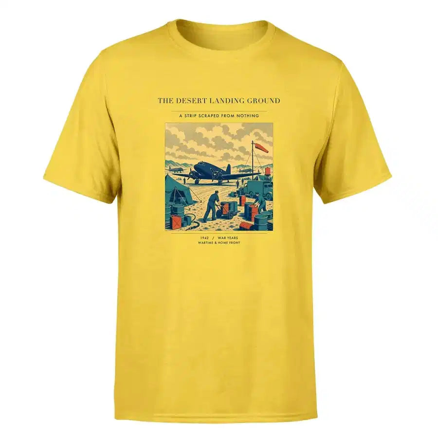 VINTAGE G4517 - The Desert Landing Ground - Premium T-Shirt design on yellow premium t shirt