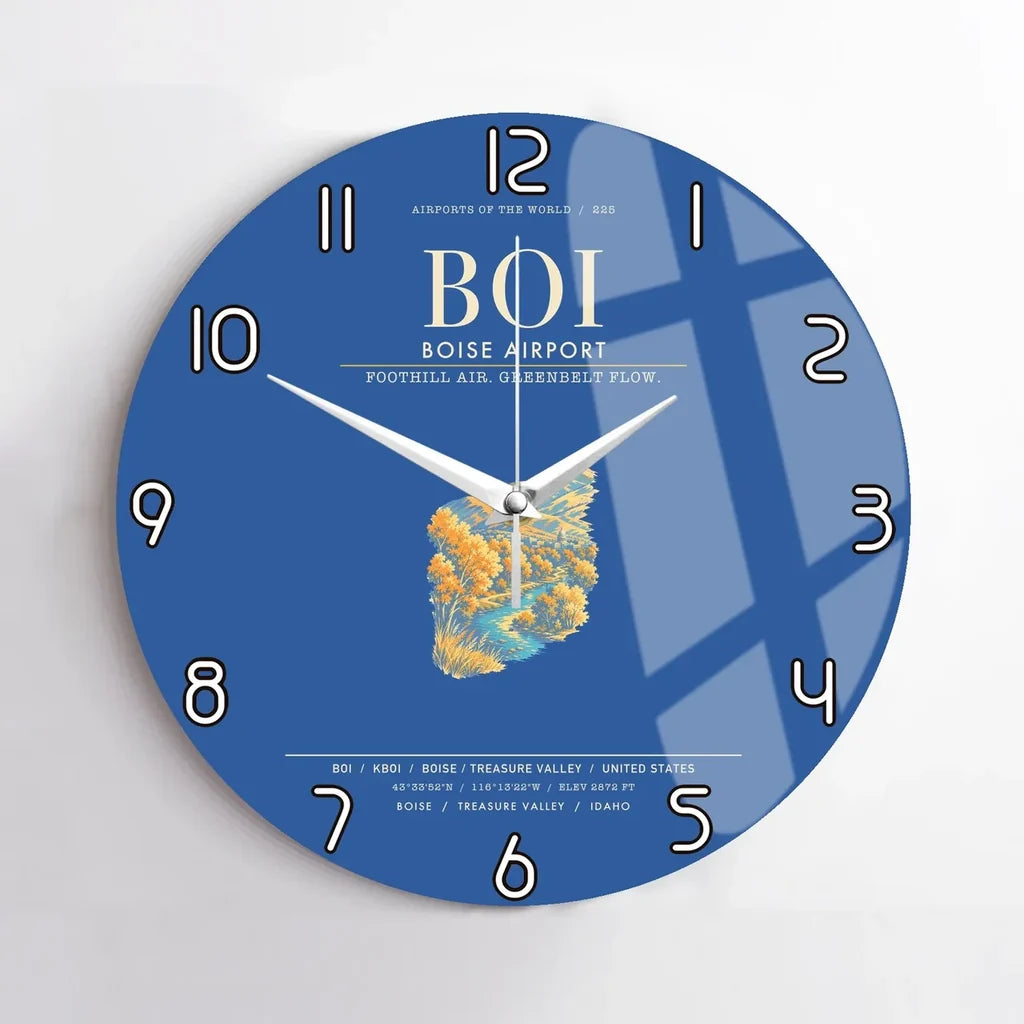 Boise Airport BOI Wall-Clock No-Frame - Blue
